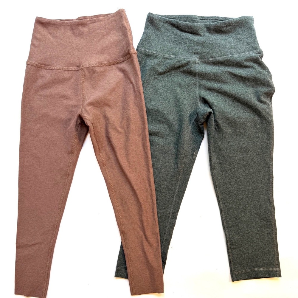 2 Set Beyond Yoga Womens XS Spacedye High Waisted Leggings Brown